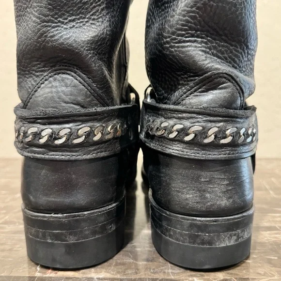 Frye Leather Chain Link Harness Boots - Picture 9 of 12